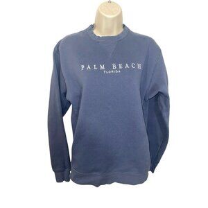 Big Cotton Women's Size Small Palm Beach Florida Blue Embroidered Sweatshirt